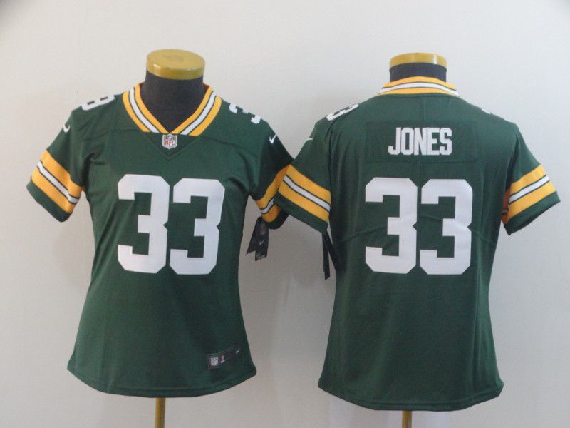 Women Green Bay Packers #33 Jones Green Nike Vapor Untouchable Limited Player NFL Jerseys